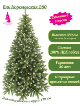 Фото Ель Королевская зеленая заснеженная с шишками 2,8 м Ель Королевская зеленая заснеженная с шишками 2,8 м