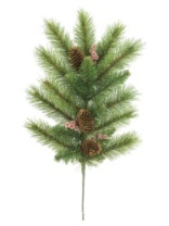 Фото Ветка хвойная с шишками и ягодами 55 см, леска + ПВХ (10) Ветка хвойная с шишками и ягодами 55 см, леска + ПВХ (10)